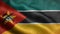 Close up waving flag of Mozambique.