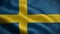 Close up waving flag of Sweden.