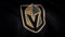 Close-up waving flag with Vegas Golden Knights NHL hockey team logo. Editorial clip