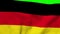 Close up waving german flag green screen animation