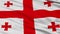 Close Up Waving National Flag of Georgia