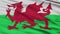 Close Up Waving National Flag of Wales