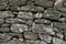 Close up of weathered dry stone wall