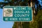 Close-up of Welcome to Douglas County sign