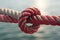 close-up of a well-tied bowline knot on a thick rope