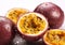 Close up wet fresh passion fruit.Macro.Ai Generative