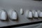 Close up White dirty knobs with drops of fat