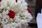 Close up of white jasmines and rose flower on sell in the street marker chennai India