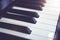 Close up white Piano key, Used for music graphics.