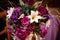 Close Up White and Purple Floral arrangement