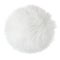 Close up of white rabbit fur pompom isolated on white background