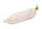 Close-up of a white turnip, isolated on a white background. Summer nutritious vegetables for healthy diets.