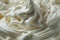 Close up of white whipped cream texture for background and design