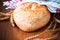Close up of wholegrain sourdough artisan bread