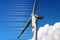 Close-up of a wind turbine - Renewable energy