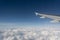 Close Up of Wing of an Airplane Flying