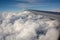 Close Up of Wing of an Airplane Flying