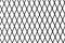 Close up wire mesh or grate metallic fence isolated on white background.