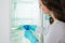 Close-up Of Woman Cleaning Fridge