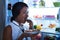 Close-up Of A Woman Eating Cookie