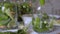 Close-Up Woman Fills Glass Bank Ingredients for Cooking Preservation