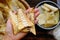 Close up woman hand hold dried bamboo shoots, raw material for many Vietnamese vegan food