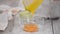 Close up woman hands beat egg yolks in bowl at kitchen.