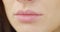 Close up of woman lips.