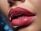 Close up woman lips