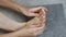 Close-up, the woman massages her toes. The concept of women\\\'s health.