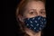 Close up woman portrait, Young woman wearing home made hygienic face medical mask to prevent infection, illness or flu