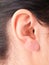 Close-up woman\'s ear