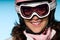 Close-up of woman with ski goggles