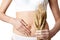 Close Up Of Woman Wearing Underwear Holding Bundle Of Wheat And
