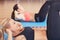 Close-up of women doing abdominal crunches