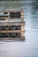 Close-up Of Wooden Boat Slips On Sturgeon Lake