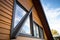 close-up of wooden cladding on a-frame house