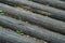 Close-up of wooden logs stacked side by side to create a safe passage