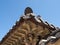 Close Up of the Wooden, Painted Eaves of the Gyengbokgung Palace in Seoul from Below