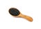 Close up wooden spoon of black Hawaiian salt