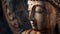 Close Up of a Wooden Statue of Buddha