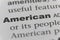 Close up of the word American