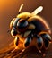 Close up of a yellow bee - Ai Generated.