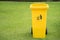 Close up of yellow bins