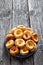 Close-up of Yorkshire puddings on a plate