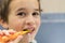 Close-up of young boy brushing teeth with toothbrush Portrait of healthy little boy enjoy cleaning his teeth with a happy face,