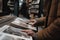 Close-up of a young woman reading a magazine in a bookstore, A closeup of a female customers hands examining merchandise or