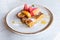 Close up of yummy french toast with fresh fruits