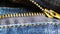 Close up zipper of blue jeans.