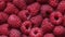 Close-up zoom in smooth motion of fresh red raspberry.